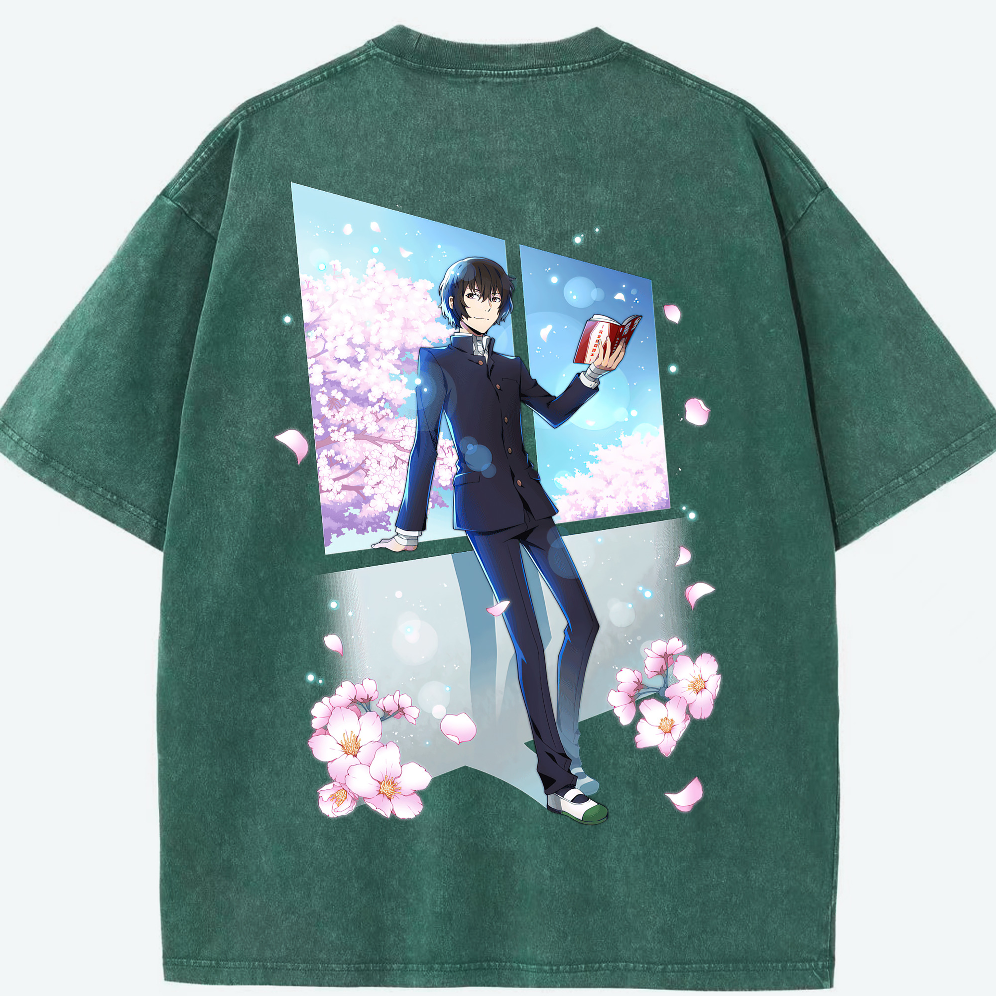 （画像用） 文豪ストレイドッグス Bungo Stray Dogs 綿100% ヴィンテージ風 半袖Tシャツ（背面プリント）